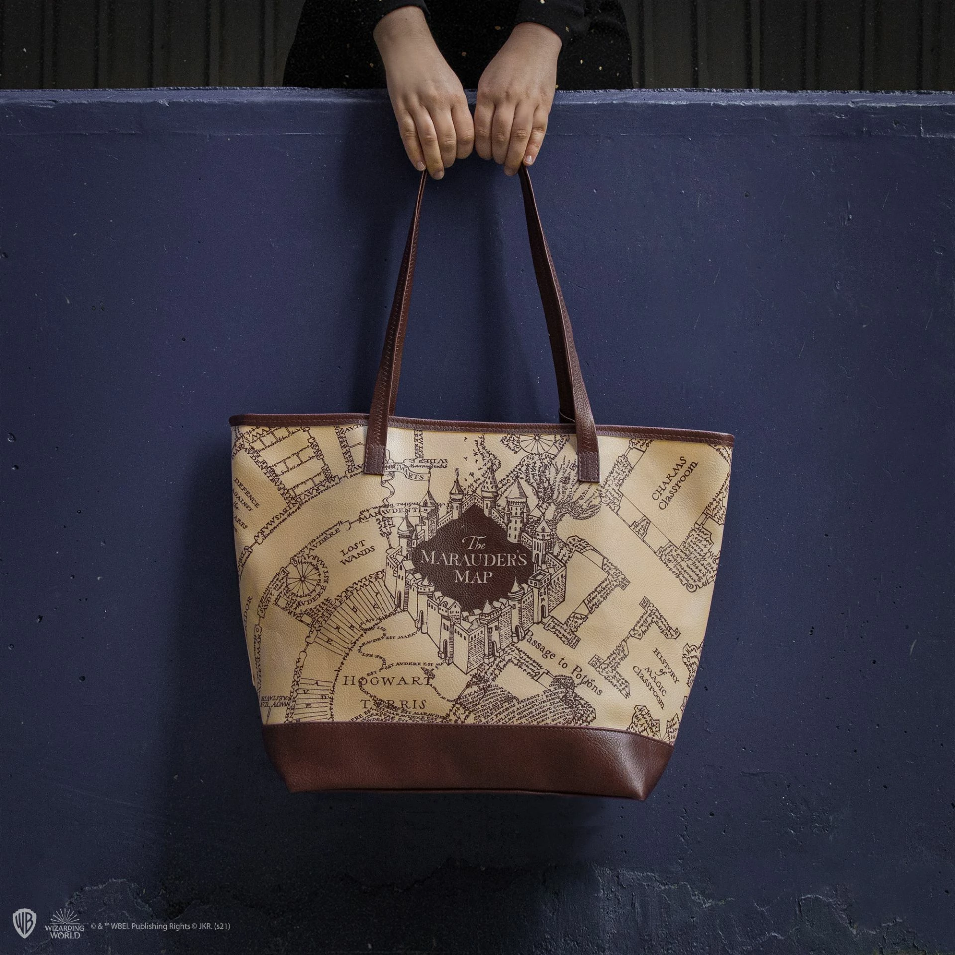 Çantë shopping Cinereplicas Marauder's Map 30×35×20 cm PVC, bezhë/kafe, me çantë të vogël