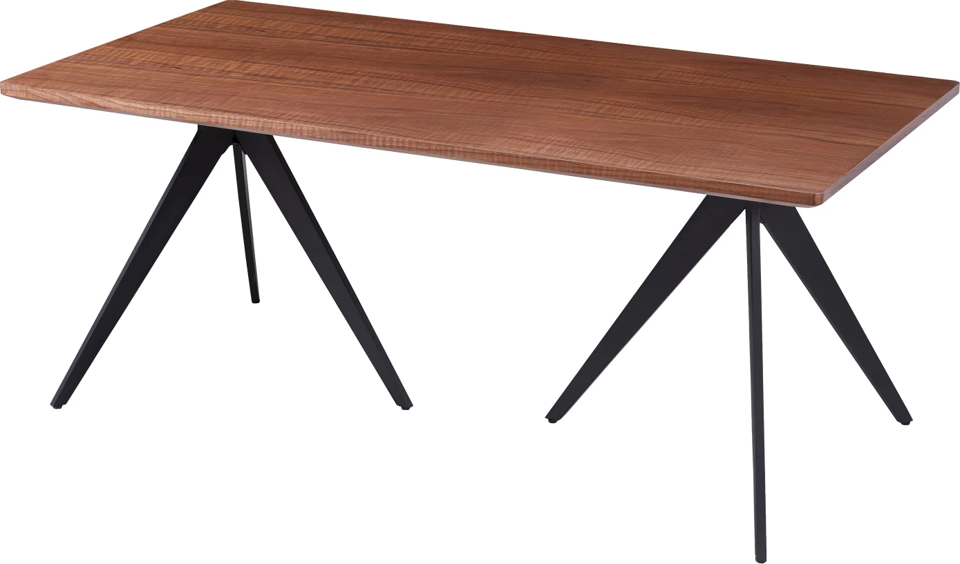 Tavolinë ngrënieje GRIPPEN FH9451.02 me furnir druri frashëri në stil rustik - këmbë trekëmbësh metalike të zeza 180x90x75H cm