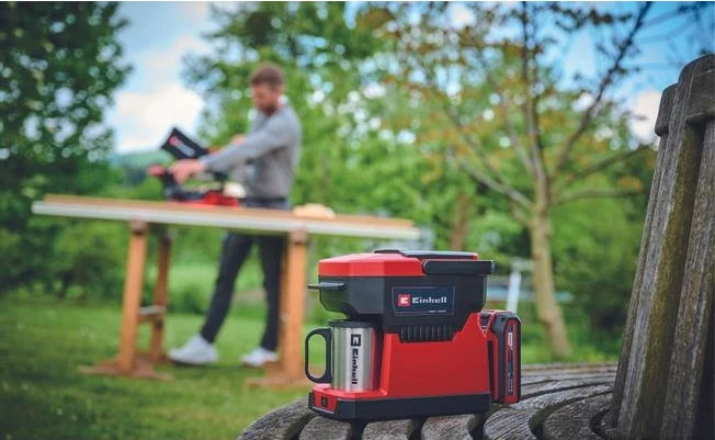 Aparat kafeje Einhell TE-CF 18 Li-Solo, kapsula/kafe e bluar, 0.24L, portativ, zi/kuqe