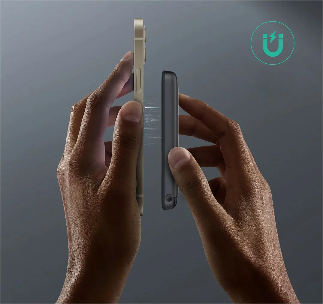 Power bank AUKEY PB-MS06 MagSafe, 10000mAh, 30W, Qi2, e zezë