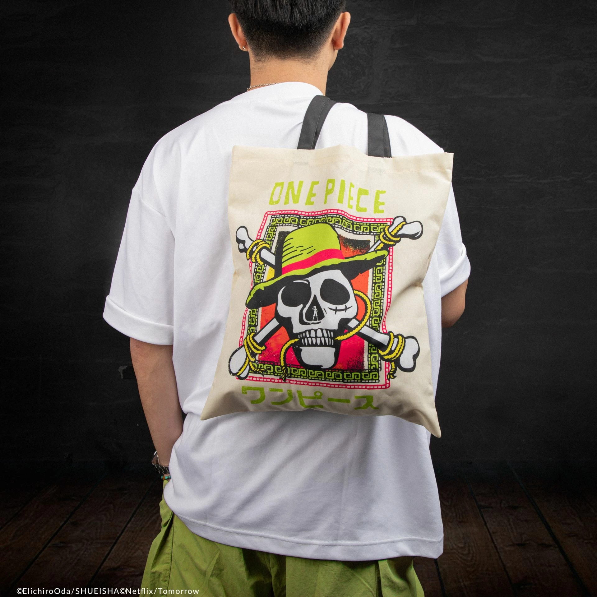 Çantë tote Cinereplicas One Piece Jolly Roger 42×38 cm, 100% poliestër, bezhë
