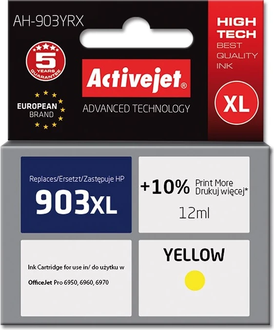 Ngjyrë zëvendësuese Activejet AH-903YRX për printer HP, e verdhë