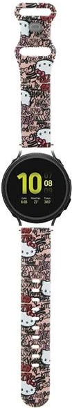 Rrip smartwatch Hello Kitty Silicone Tags Graffiti, universal 20mm, rozë