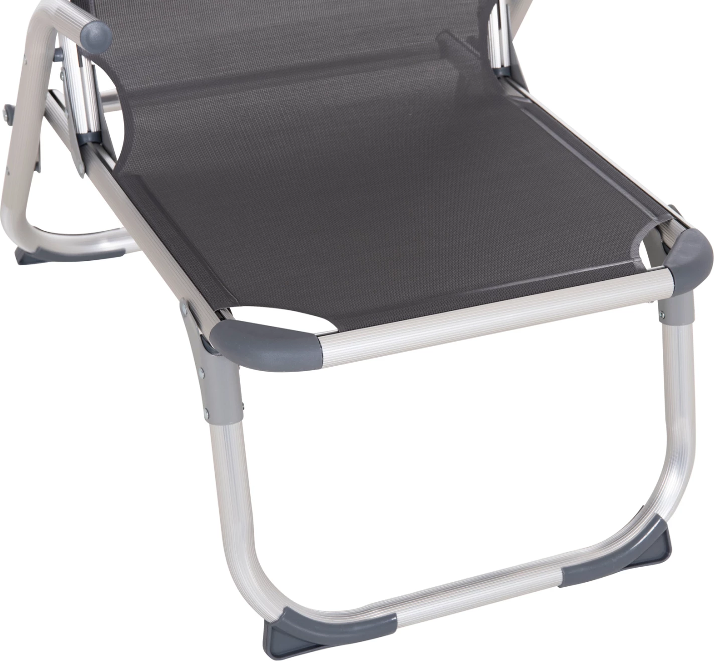 Karrige plazhi e ngritur, alumin i fortë, Almira FH6431.10, tekstilene gri, 53x68x80cm