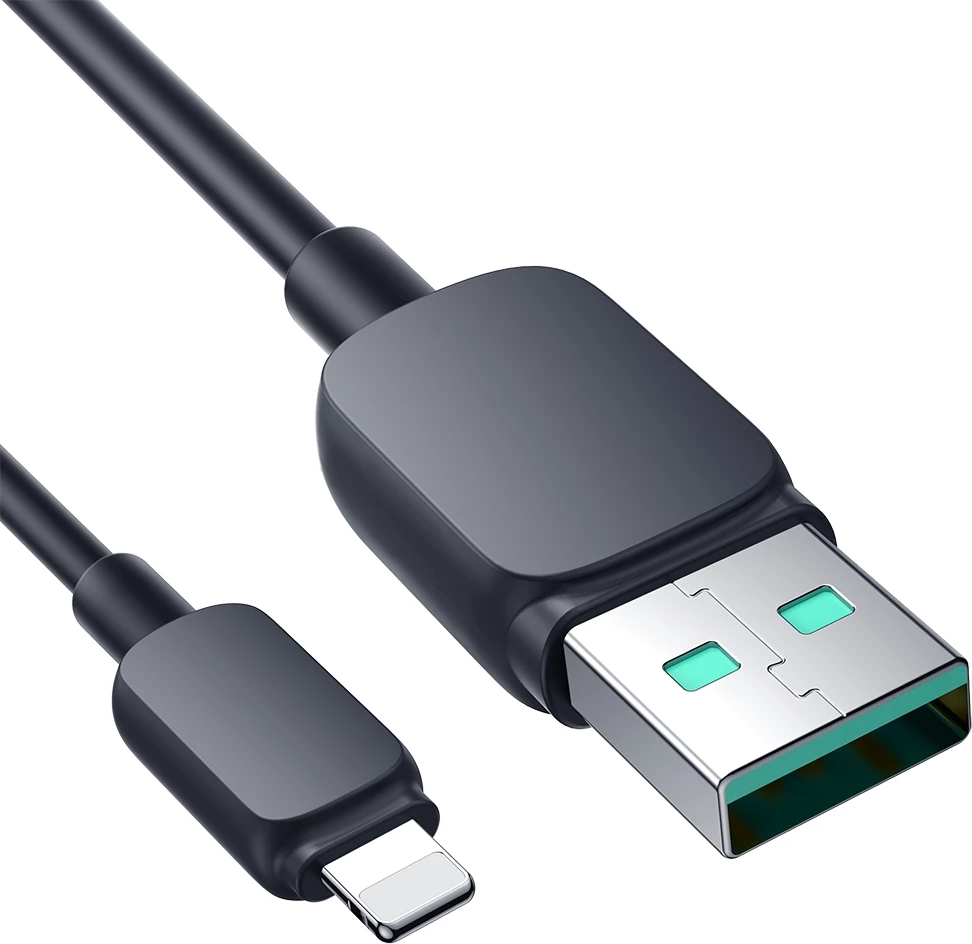 Kabllo Joyroom Multi-Color Series A14, Lightning në USB-A, 1.2m, 2.4A, e zezë