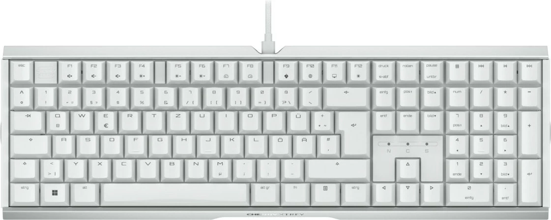 Tastierë Cherry XTRFY MX 3.1, Wired, USB, Mekanike, QWERTZ, RGB LED, Bardhë