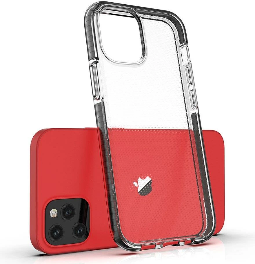 Mbështjellës Hurtel Spring Case për iPhone 13 Pro, TPU, i tejdukshëm me kornizë kaltër