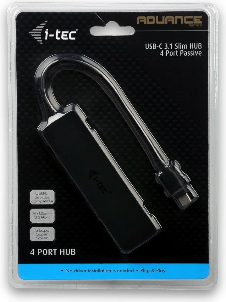 HUB USB-C i-tec C31HUB404, 4x USB 3.0, pasiv, i zi