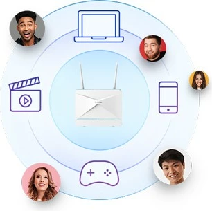 Router D-Link EAGLE PRO AI AX1500 G415, Wi-Fi 6, 4G, 3x Gigabit LAN, bardhë/blu