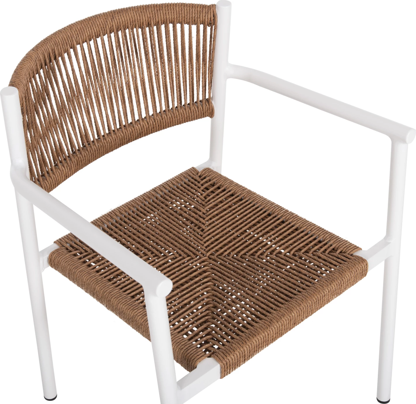 Karrige alumini STER FH5786.11 e bardhë me ratan sintetik në bezhë 55,5x53x78Hcm