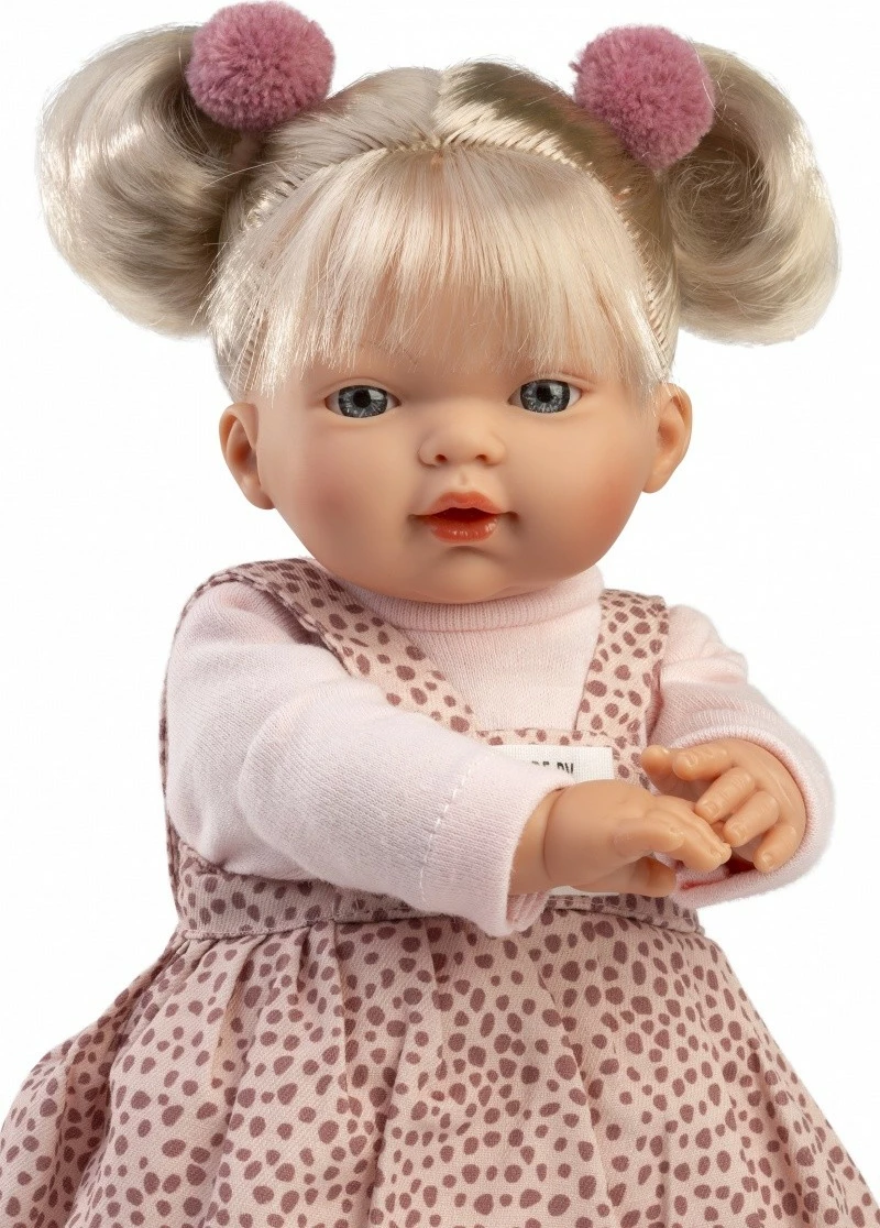 Kukull qajse, Llorens, Roberta 33158, 33 cm, me cuclë, bateri LR44, set 5 pjesë