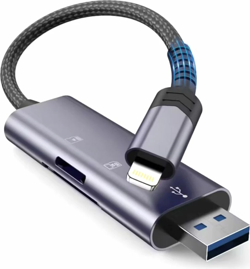 Lexues kartelash Tech-Protect UltraBoost, SD/microSD, USB-A/Lightning, Gri