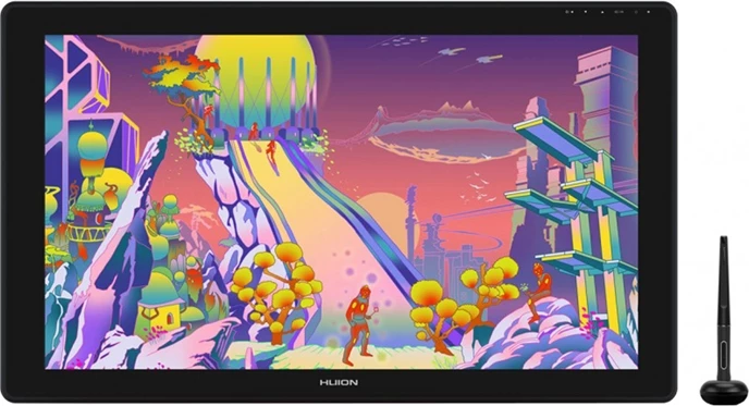 Tablet grafik Huion Kamvas 24 Plus GS2402, 23.8", QHD, stilolaps pa bateri, Gri e errët