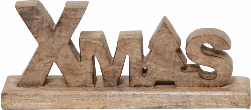 Dekoratë natyrale për Krishtlindje, dru mango, 10x3x23 cm