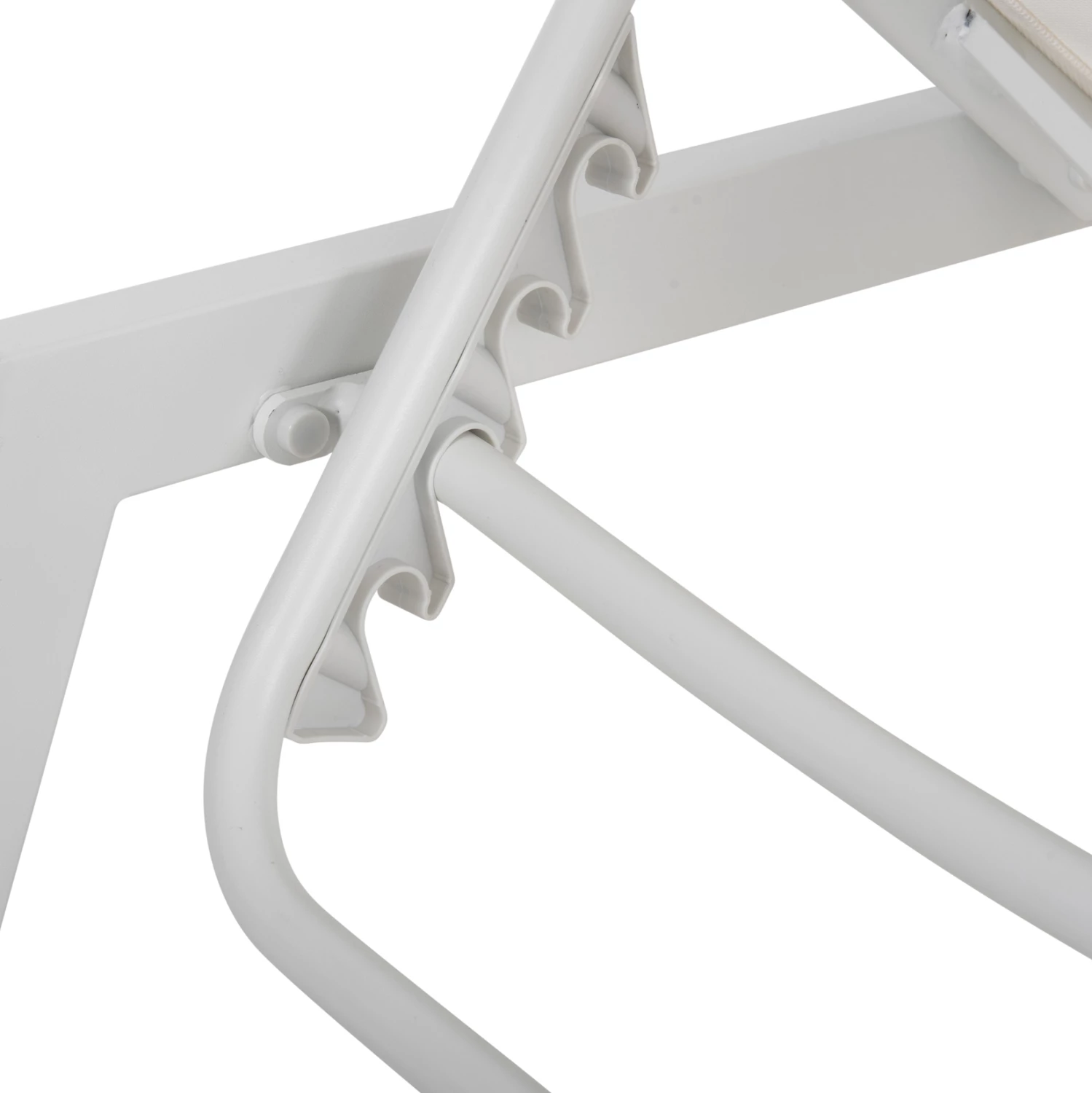 Shezlong alumini me mbështetëse koke RABIA FH5982.01, ngjyrë bardhë, 191,5x60x89,5Hcm