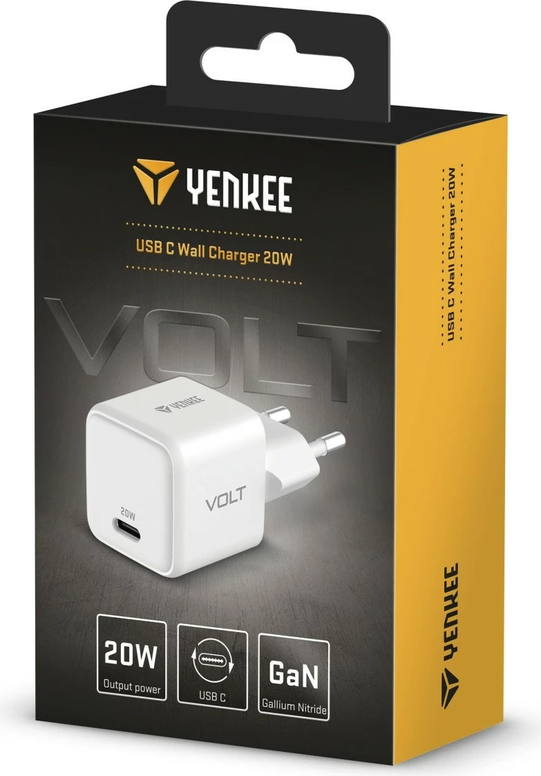 Karikues muri YENKEE YAC G20 VOLT, USB Type-C, 20W, i bardhë