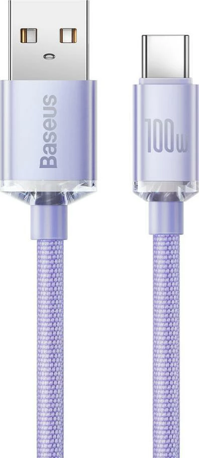 Kabllo USB-A në USB-C Baseus Crystal Shine CAJY000505 2 m 100 W, vjollcë