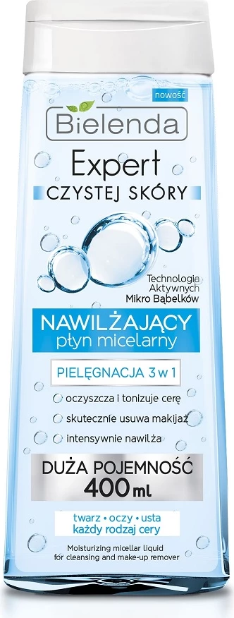 Ujë micelar për femra Bielenda Expert Clear Skin 3-në-1, 400ml