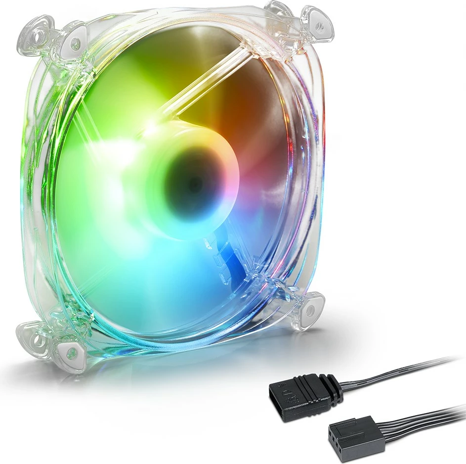 Ventilator kasë SHARKOON SHARK Disc PWM RGB 120mm transparent