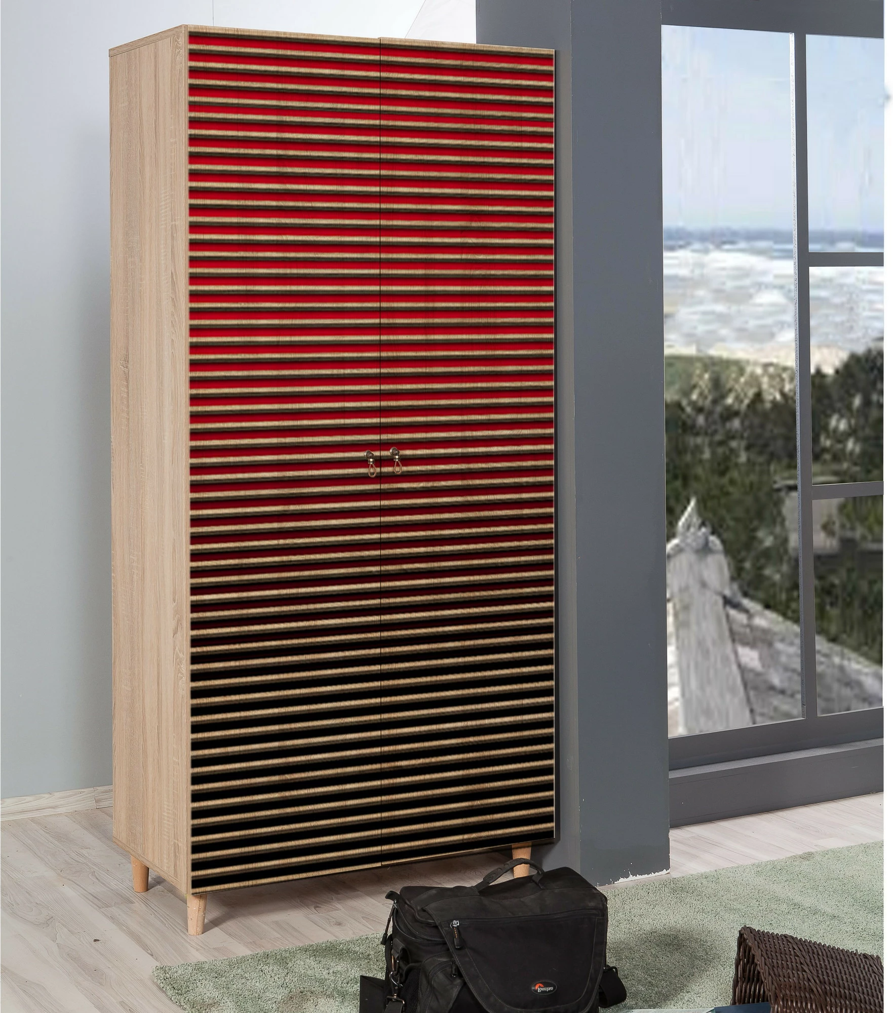 Dollap Hanah Home, model Stil - 221, ngjyrë lisi Sonoma