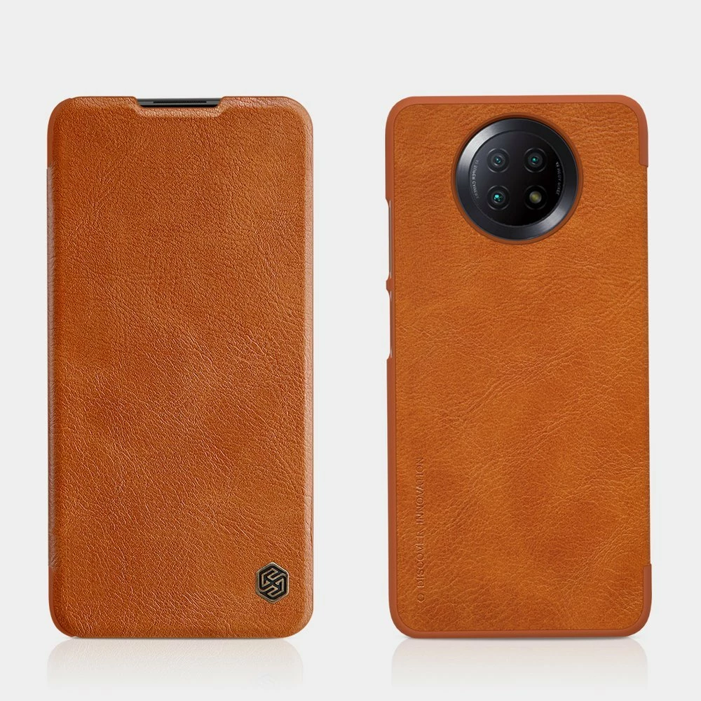 Mbështjellës Nillkin Qin për Xiaomi Redmi Note 9T 5G, lëkurë, kafe