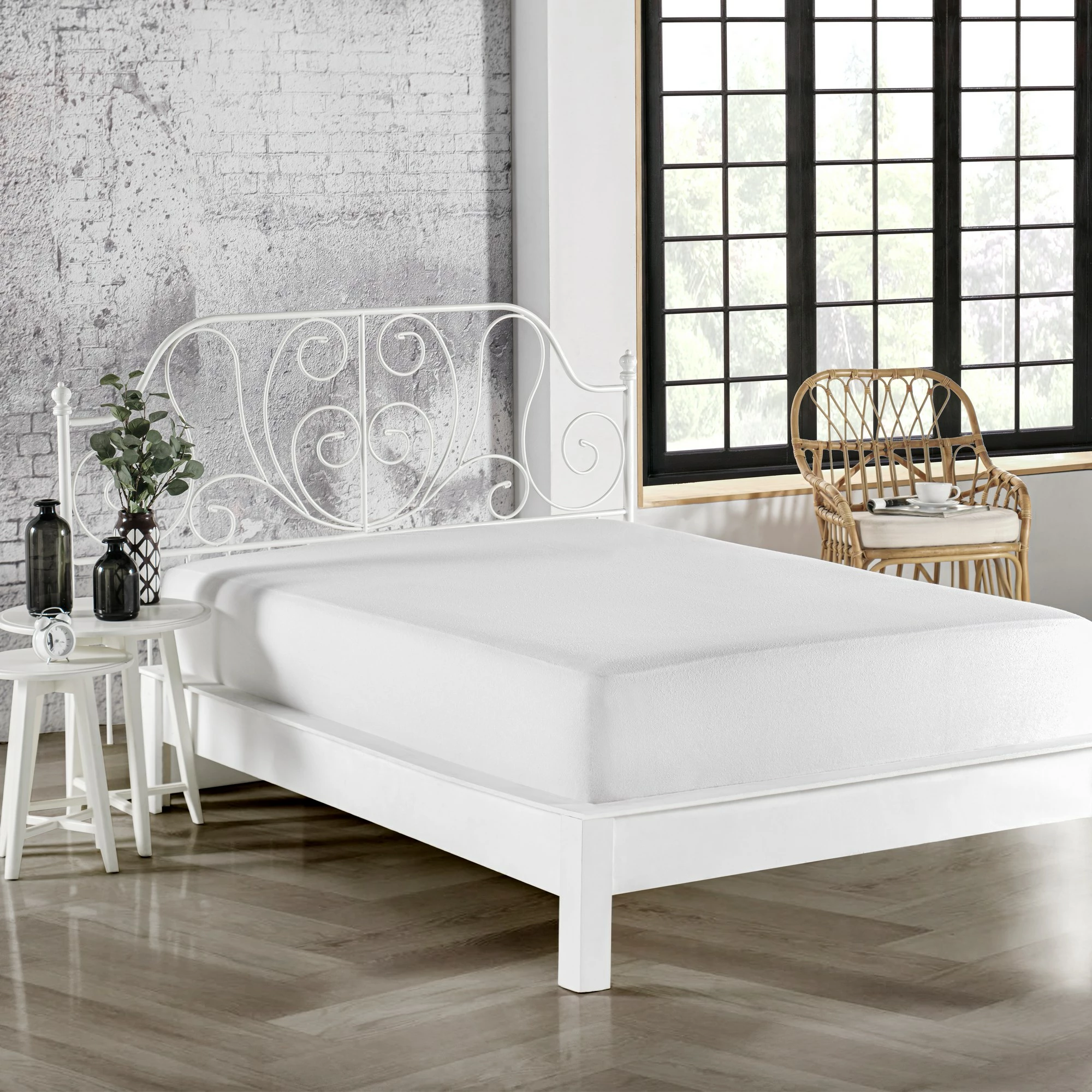 Mbrojtës për shtrat tek, L'Essentiel Linge de Maison, i bardhë, 60x120cm