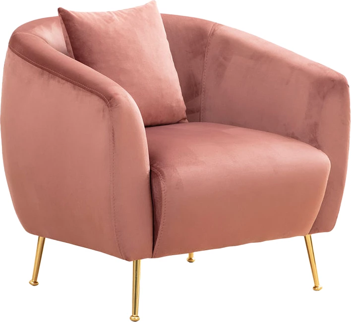 Fotel PWF-0574, pëlhurë rozë, 70x82x82cm