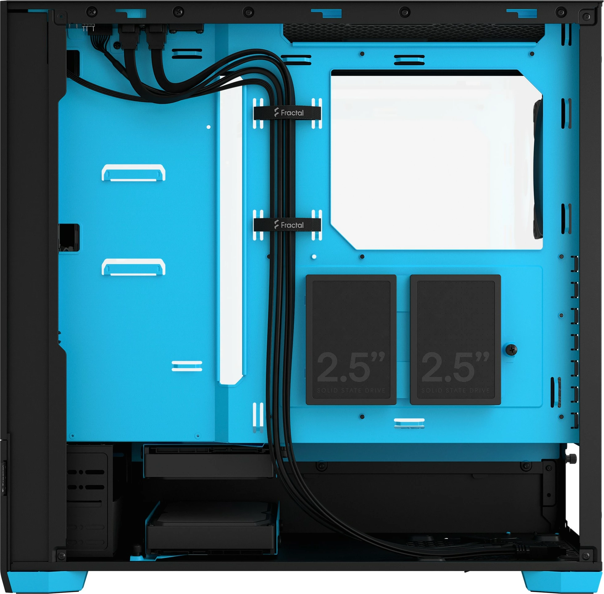 Kasë Fractal Design Pop Air RGB Cyan Core TG Clear Tint, Tower, RGB, xham i temperuar, e zezë/cyan