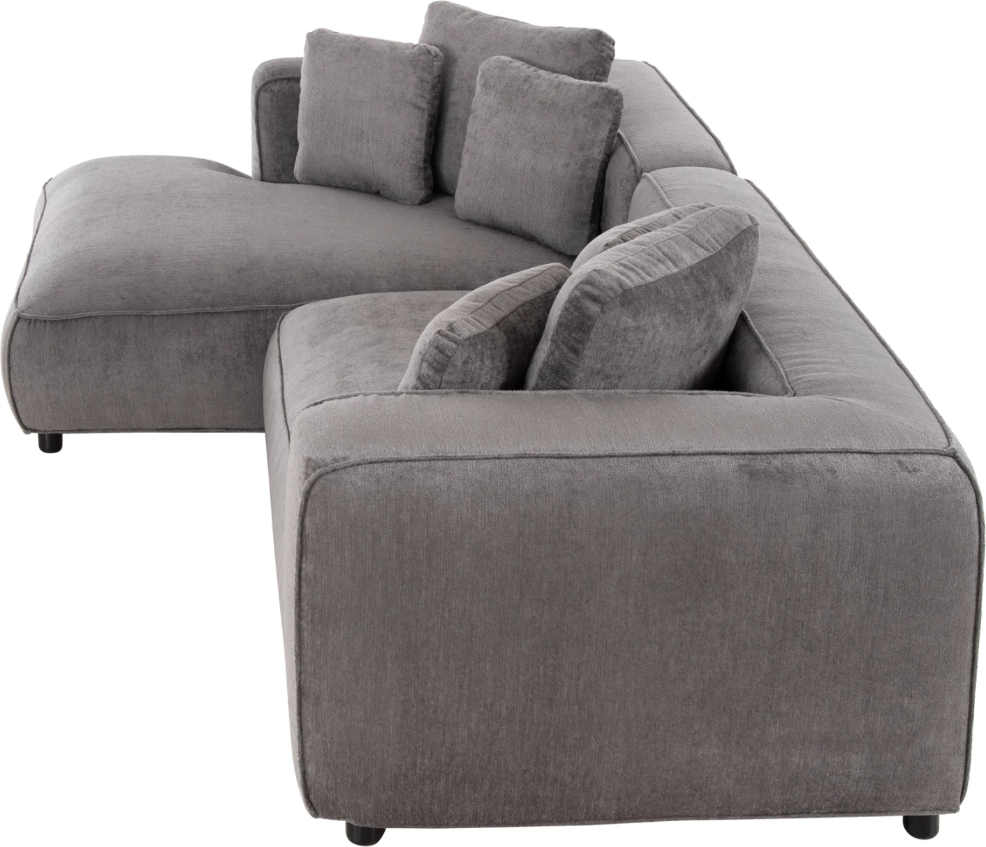 Divan qoshe i majtë, 3-vendësh, GRACE, FH3280.03L, ngjyrë gri, 252x105-160x70-90H cm