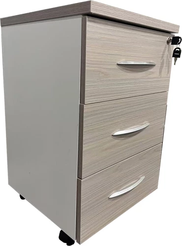 Sirtar për zyre në rrota, ngjyrë gri-bardhë, 40x40x55cm