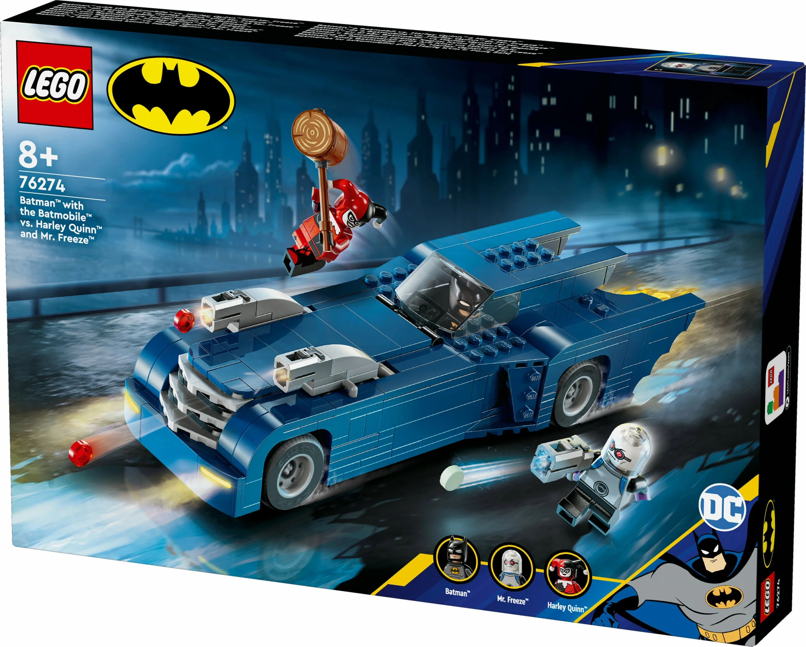 Set ndërtimi LEGO Batman me Batmobile, Harley Quinn dhe Mr. Freeze, 435 pjesë