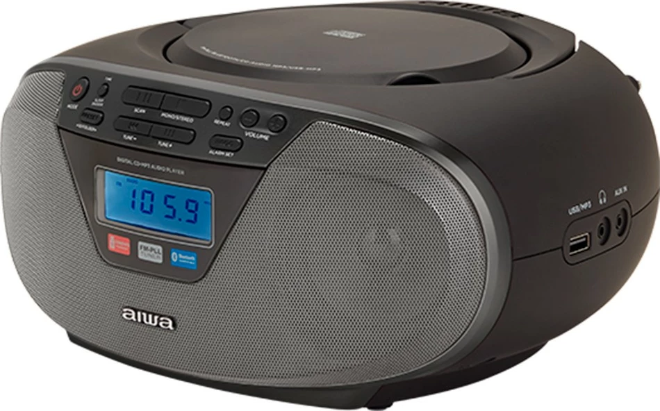 Boombox AIWA BBTU-400BK, CD/MP3, Bluetooth, USB, FM radio, E zezë/Gri