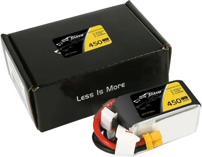 Bateri LiPo Tattu 450mAh 14.8V 75C 4S1P me XT30