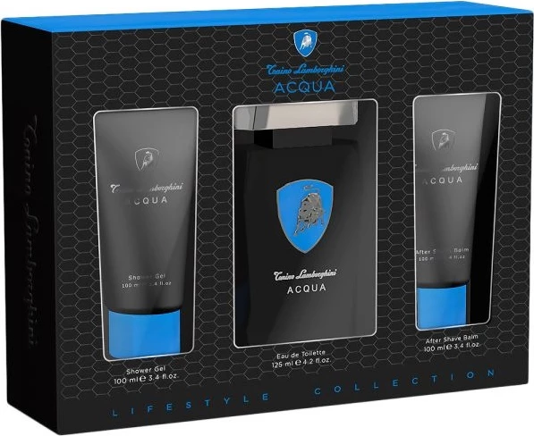 Set Eau de Toilette për meshkuj Tonino Lamborghini Acqua, 125ml + aftershave balm 100ml + shower gel 100ml