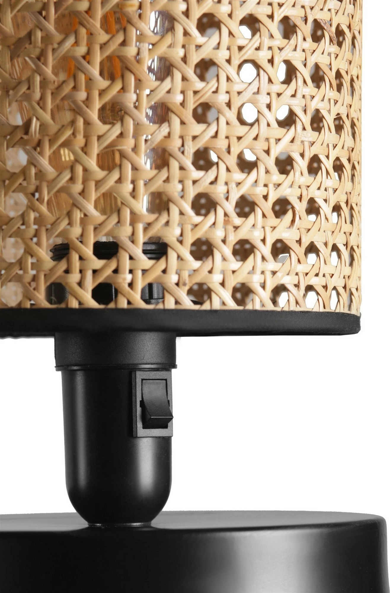 Llambë tavoline Opviq, ratan i zi, abazhuri