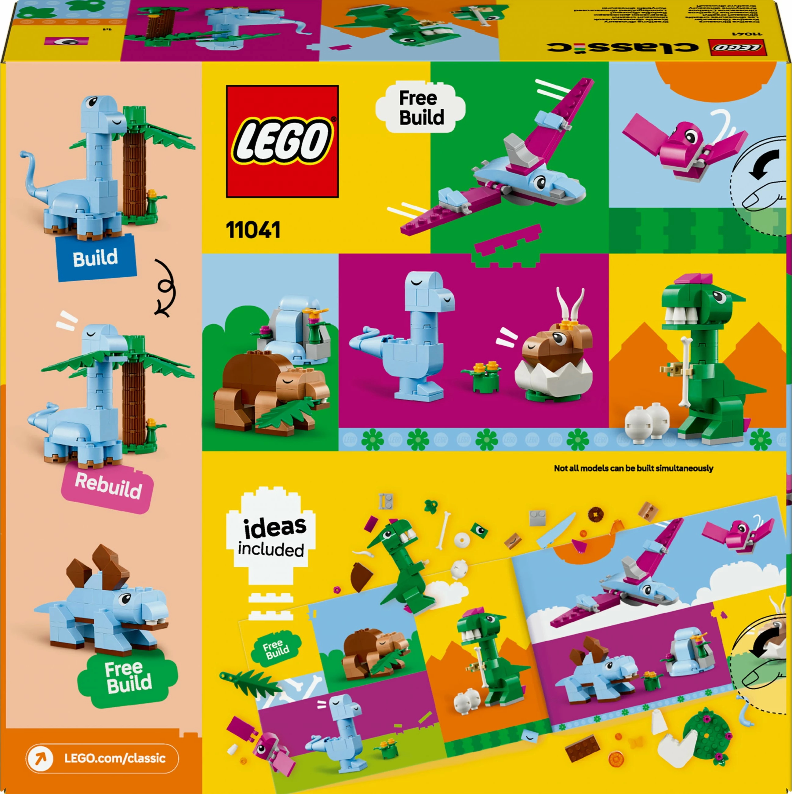 Set ndërtimi LEGO Classic 11041 Kreative Dinosaurier, 450 pjesë, shumëngjyrësh