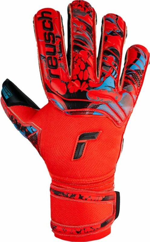 Doreza portieri për meshkuj Reusch Attrakt Gold X Evolution Cut Finger Support, të kuqe