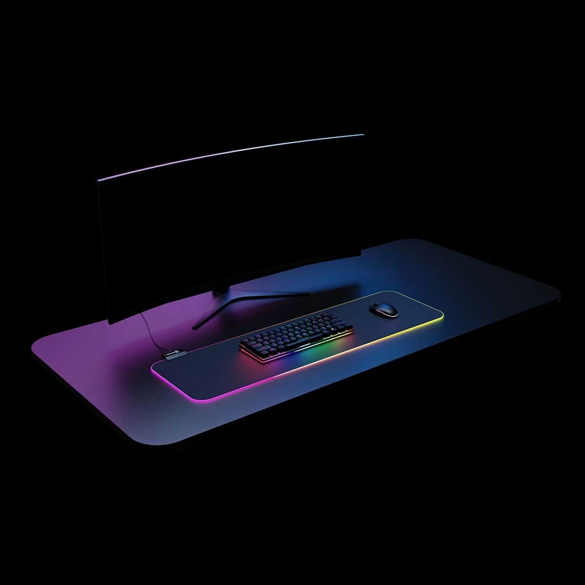 Mauspad Rampage MP-24 RGB, XL, e zezë