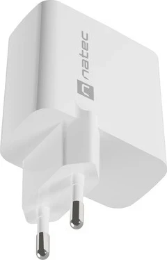 Karikues Natec Ribera GaN 45W me USB-A dhe USB-C, i bardhë