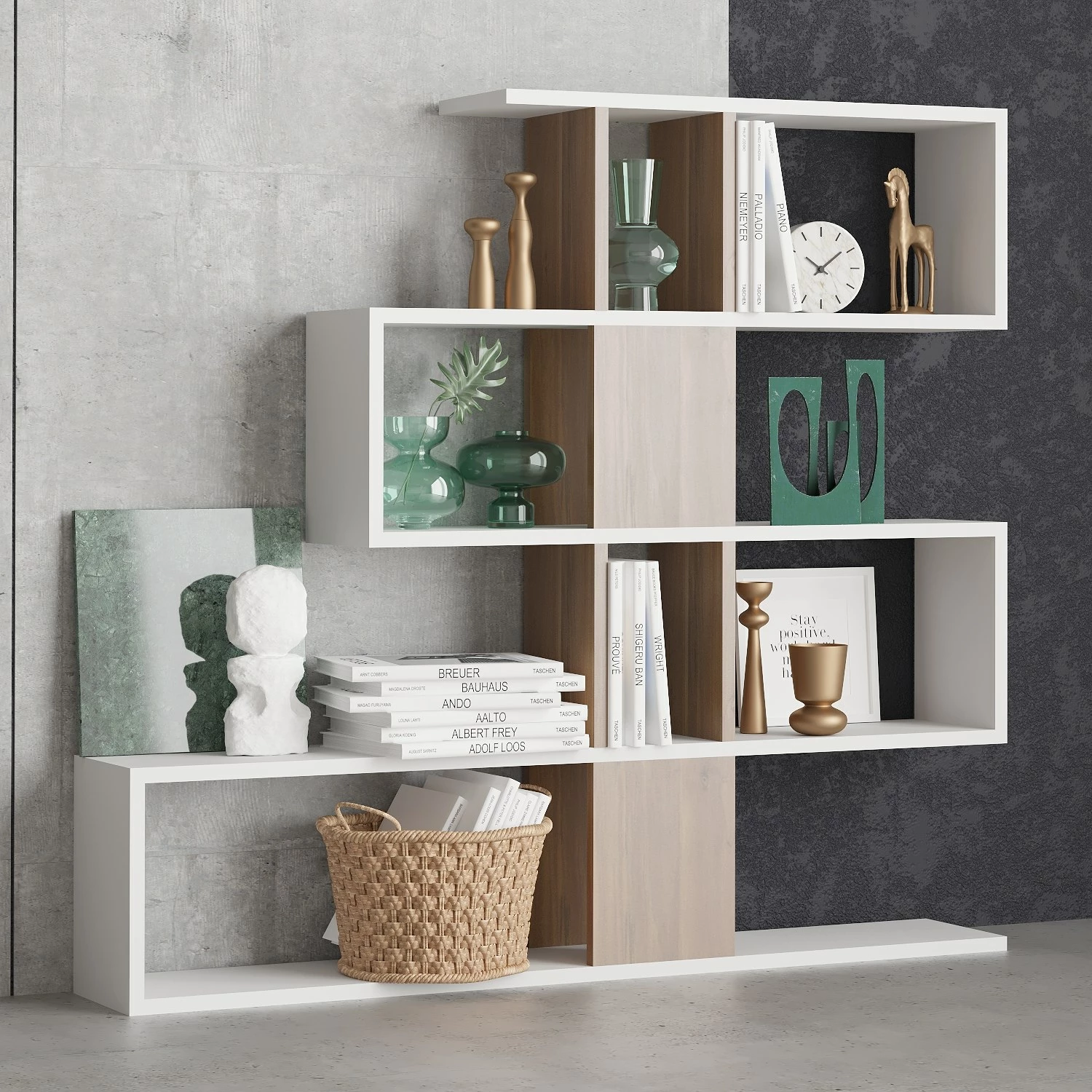 Raft librash Hanah Home, Karlin, bardhë dhe arre