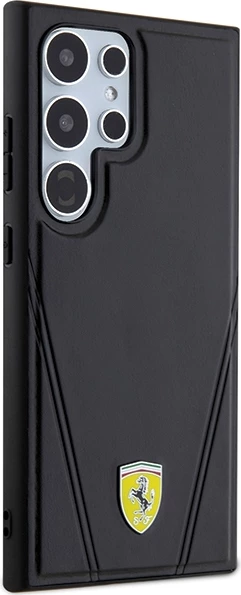 Mbështjellës Ferrari Hot Stamp V Lines MagSafe për Samsung Galaxy S24 Ultra, i zi