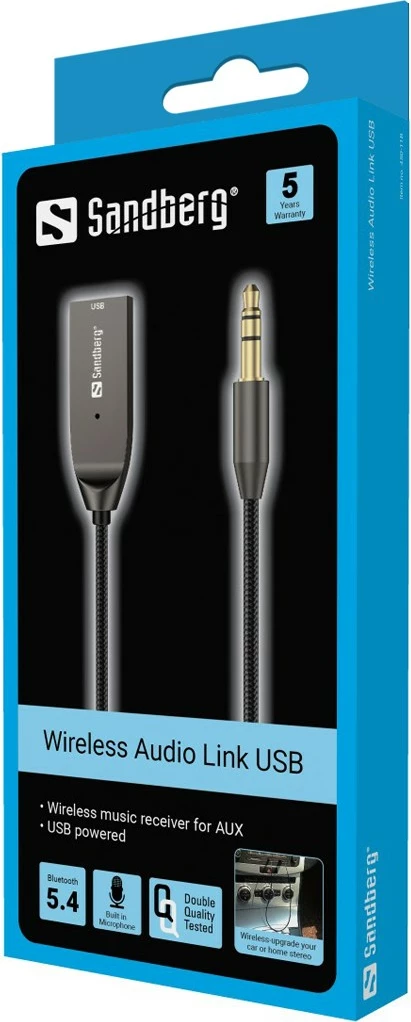 Audio link pa tela Sandberg USB, Bluetooth 5.0, 10 m, i zi