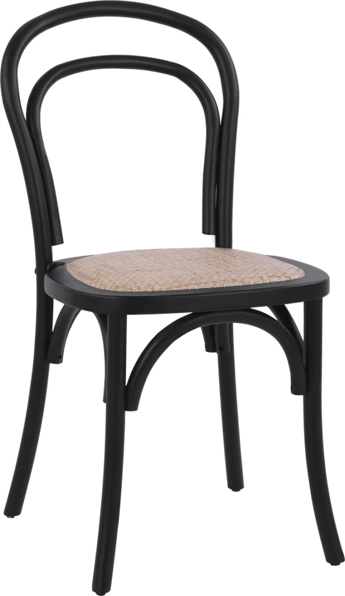 Karrige druri tipi Vjenë Aliyah e grumbullueshme prej druri ahu, ngjyrë e zezë mat, FH8644.02, 45x54x89 cm