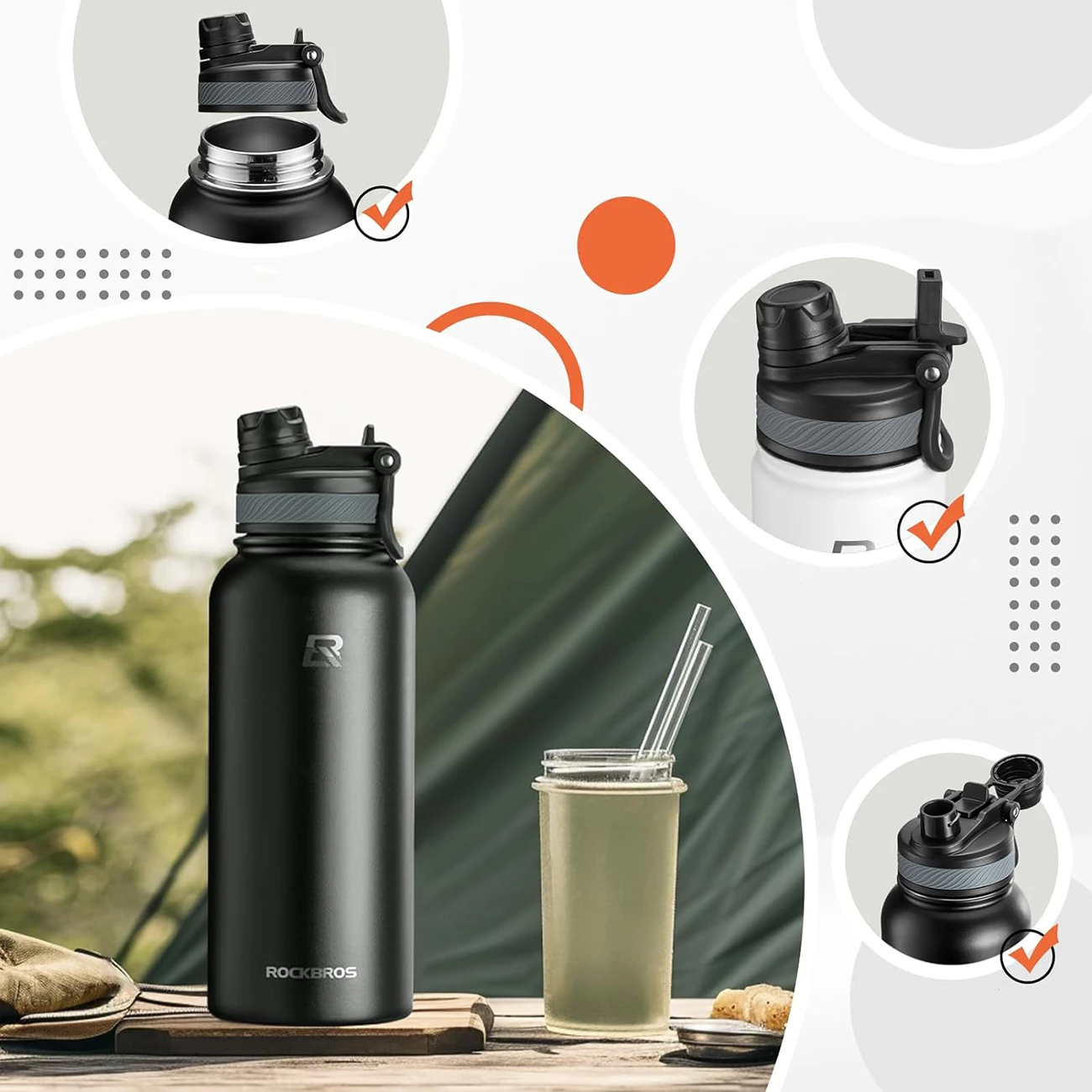 Termos sportiv Rockbros 35210029001, 550 ml, i zi