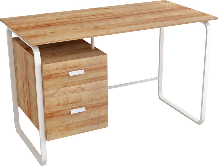 Tavolinë zyre me sirtarë Clarity melaminë natyrale-bardhë 120x75x75cm