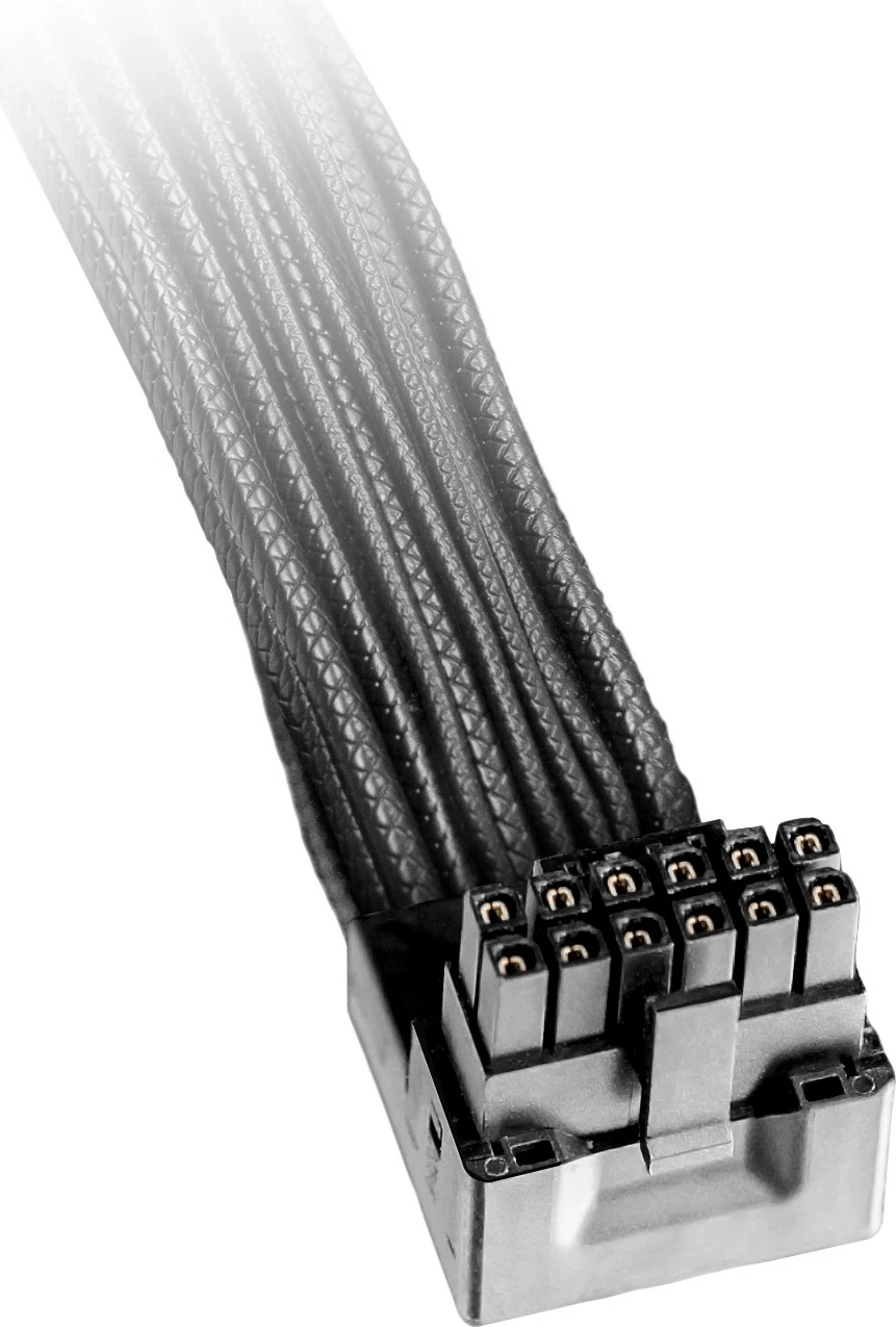 Kabllo energjie be quiet! 12V-2x6 / 12VHPWR 90°, 0.7m, e zezë