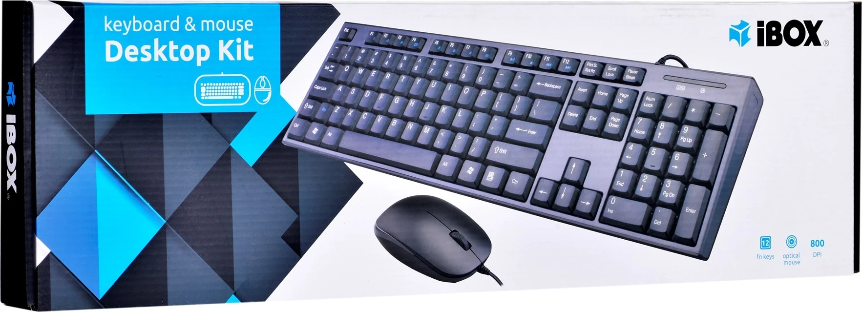 Tastierë dhe maus IBOX IKMS606, USB, QWERTY, Anglisht, E zezë