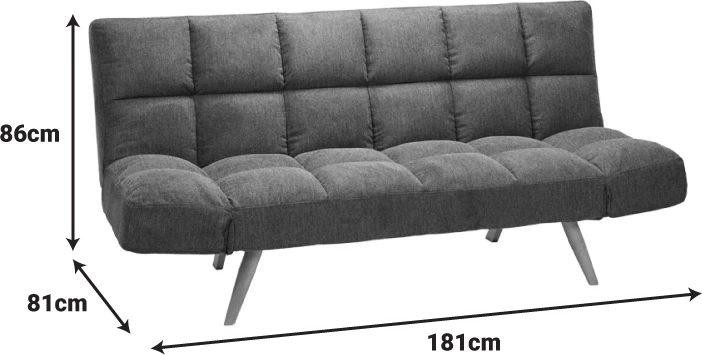 Divan-krevat Freddo I, kadife ngjyrë kafe, 181x81x86cm, 3 vende