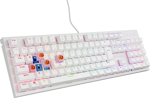 Tastierë mekanike Genesis Thor 303, RGB, Outemu Peach Silent, e zezë dhe e bardhë