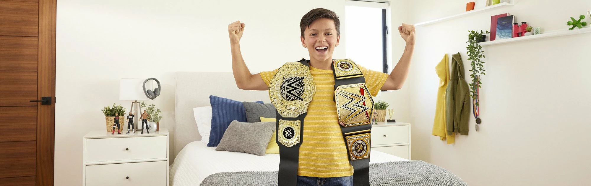 Rrip kampionati WWE Undisputed Mattel HYJ35 91 cm, i rregullueshëm, i zi/ari, 1 copë
